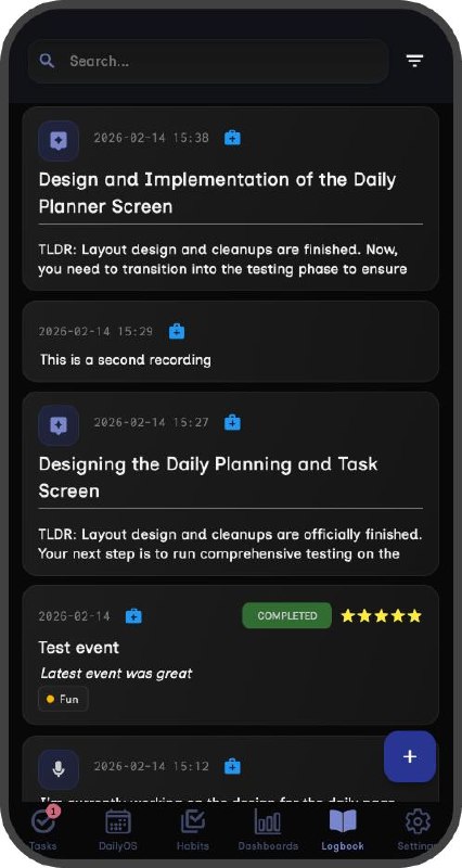 Original task list view: entries displayed with no section title, unclear information architecture